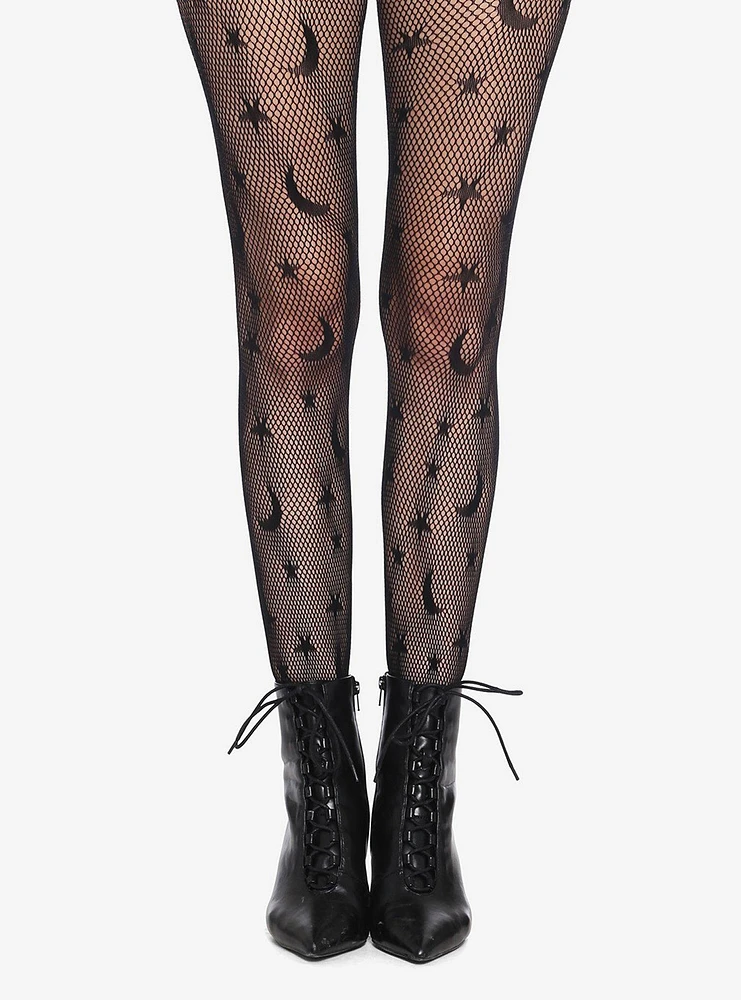 Celestial Black Fishnet Tights