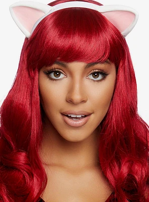 Latex Kitty Ear Headband White