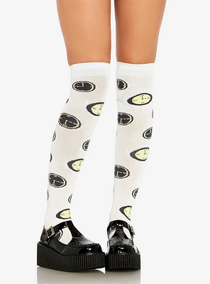 Tick Tock Clock Over The Knee Socks