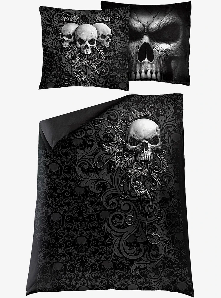 Skull Scroll Single Duvet Bedding Set
