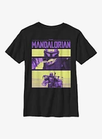 Star Wars The Mandalorian Mando Scene Frames Youth T-Shirt