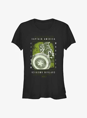 Marvel What If...? Boxed Zombie Captain America Girls T-Shirt
