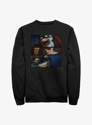Marvel What If...? Tri-Panel Zombie Captain America Sweatshirt