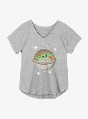 Star Wars The Mandalorian Child Snowflakes Girls Plus T-Shirt