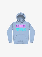 Game Over Skull Light Blue Hoodie