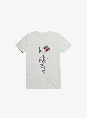 The Dead Rose Skeleton Hand White T-Shirt