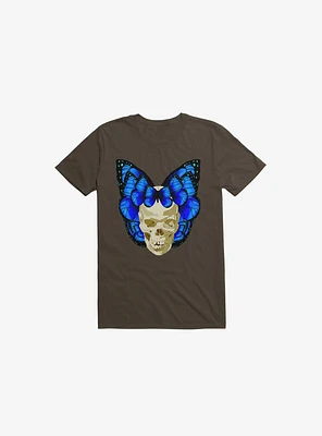 Wings Of Death Butterfly Skull Brown T-Shirt