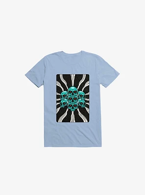 Pile Of Bones Skull Light Blue T-Shirt