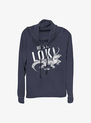 Marvel Loki Alligator Timeline Girls Cowlneck Long-Sleeve T-Shirt