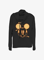 Disney Mickey Mouse Pumpkin Girls Cowlneck Long-Sleeve Top
