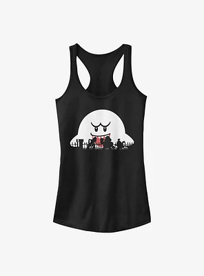 Nintendo Mario Halloween Silhouettes Girls Tank