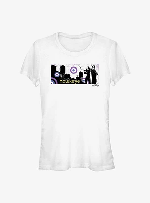 Marvel Hawkeye City Stencil Graphic Girls T-Shirt