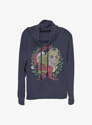 Disney The Muppets Kermy And Piggy Christmas Cowlneck Long-Sleeve Girls T-Shirt