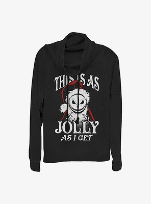 The Nightmare Before Christmas This Is As Jolly I Get Santa Jack Cowlneck Long-Sleeve Girls T-Shirt