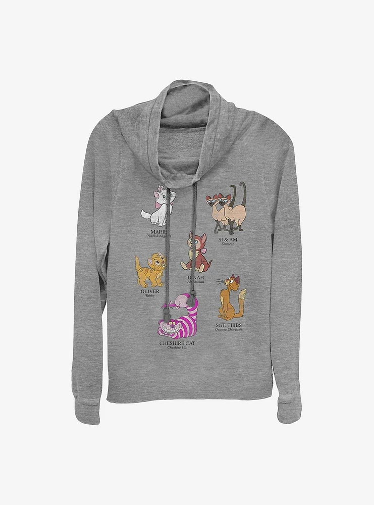 Disney Cats Breeds Cowlneck Long-Sleeve Girls T-Shirt