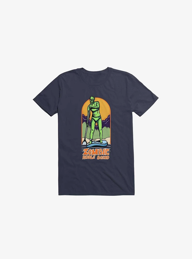 Zombie Paddle Board Navy Blue T-Shirt