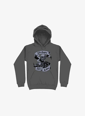 Beans & Bones Coffee Skeleton Asphalt Grey Hoodie