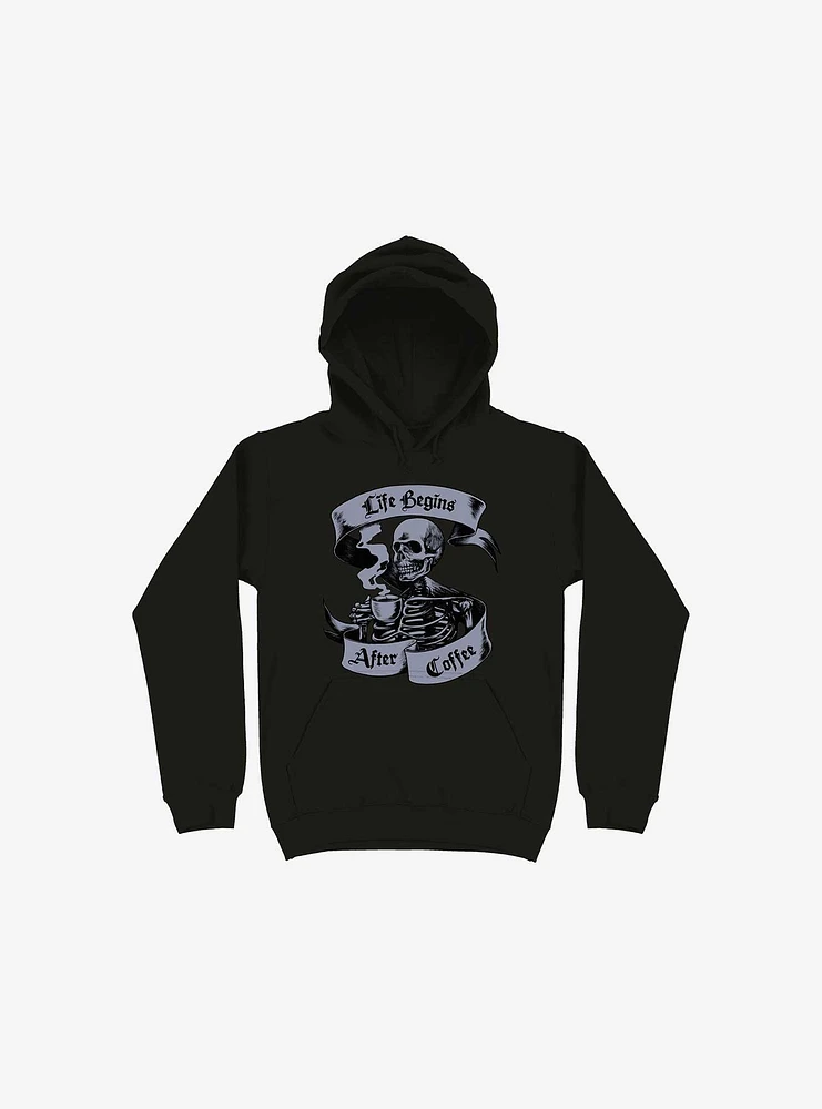 Beans & Bones Coffee Skeleton Black Hoodie