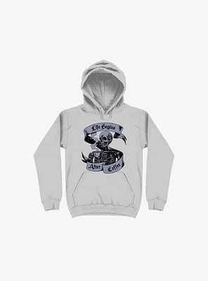 Beans & Bones Coffee Skeleton Silver Hoodie