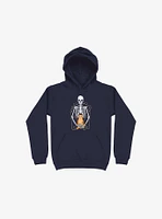 I Wish Was My Cat Skeleton Navy Blue Hoodie