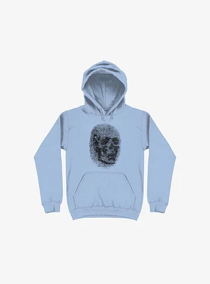 Unique And Equal Skull Fingerprint Light Blue Hoodie