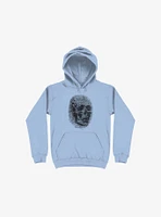 Unique And Equal Skull Fingerprint Light Blue Hoodie