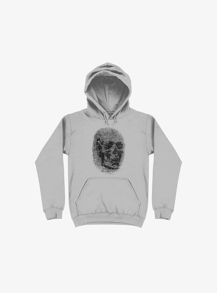 Unique And Equal Skull Fingerprint Silver Hoodie
