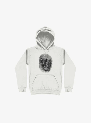 Unique And Equal Skull Fingerprint White Hoodie