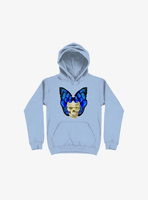 Wings Of Death Butterfly Skull Light Blue Hoodie