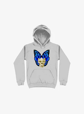 Wings Of Death Butterfly Skull Silver Hoodie