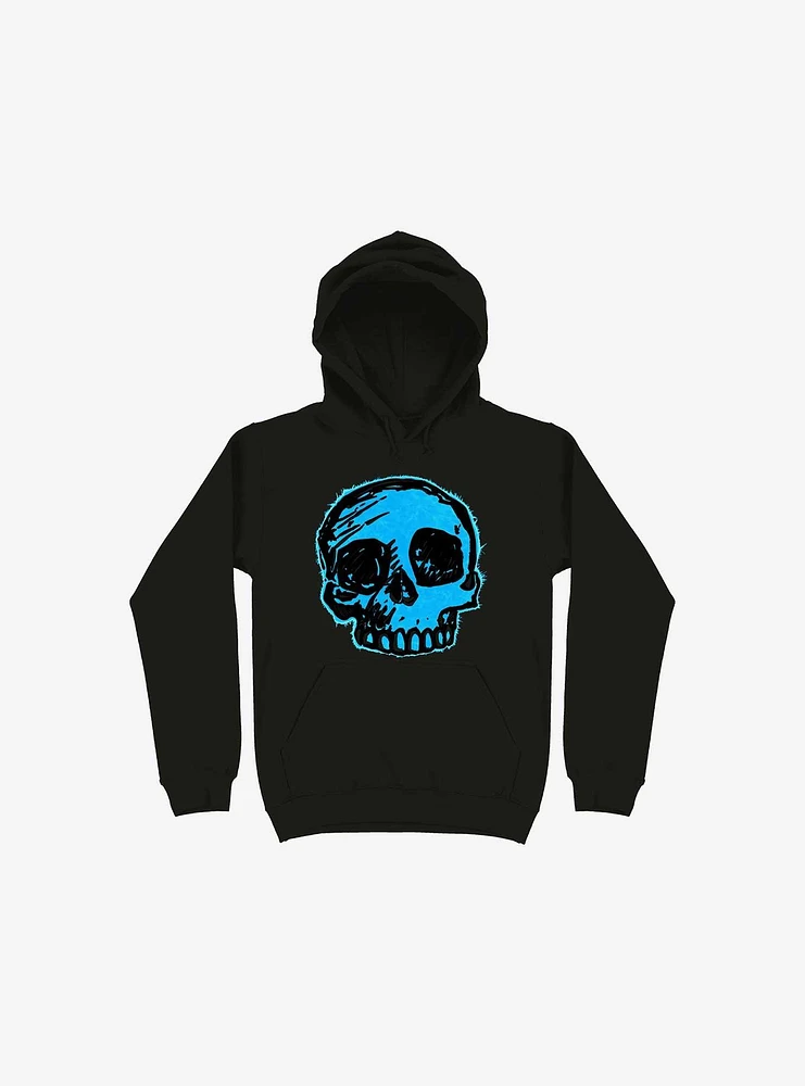 Blue Skull Black Hoodie