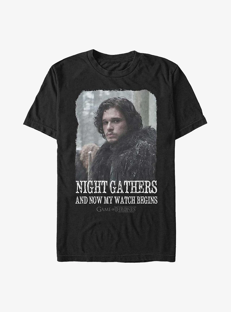 Game Of Thrones Jon Snow Night Watch Begins T-Shirt