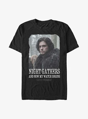Game Of Thrones Jon Snow Night Watch Begins T-Shirt