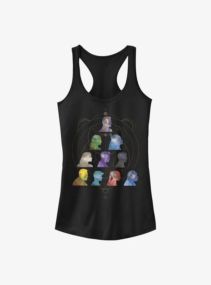 Marvel Eternals Silhouette Galaxy Heads Girls Tank