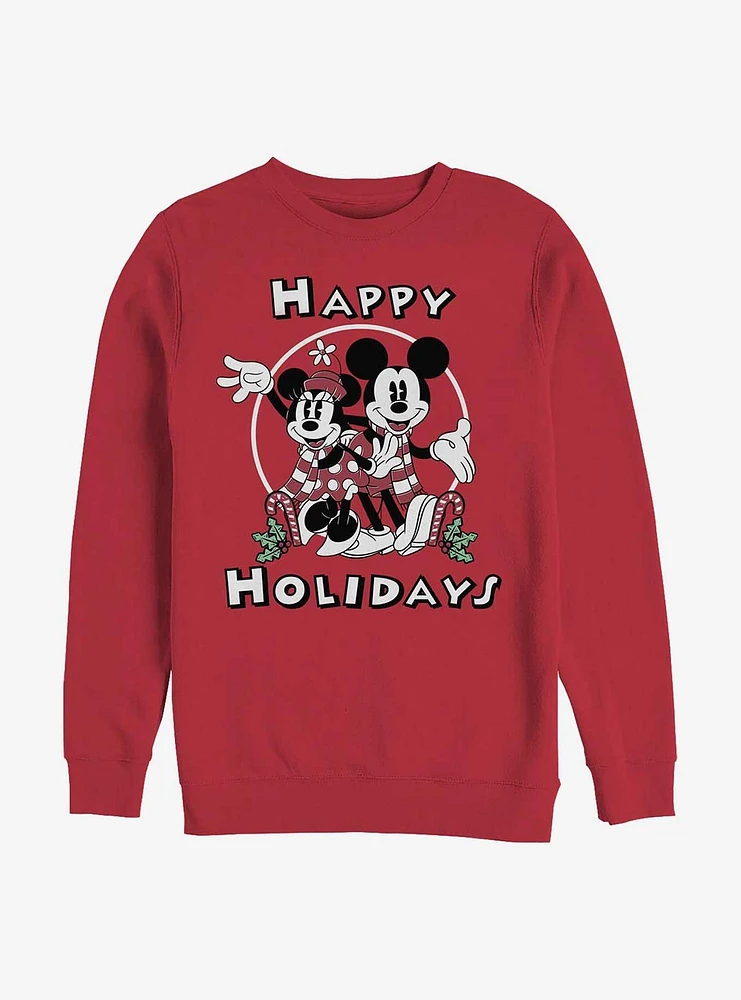 Disney Mickey Mouse & Minnie Happy Holidays Sweatshirt
