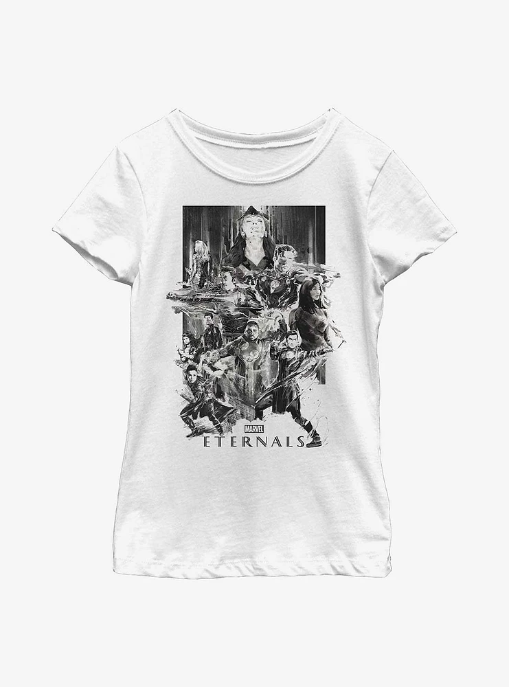 Marvel Eternals Paint Splatter Poster Youth Girls T-Shirt