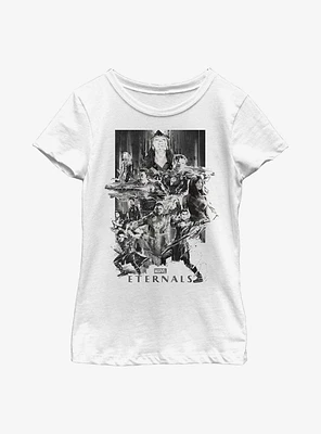 Marvel Eternals Paint Splatter Poster Youth Girls T-Shirt
