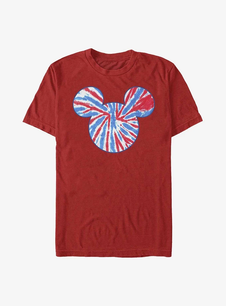 Disney Mickey Mouse Tie Dye Red White Blue T-Shirt