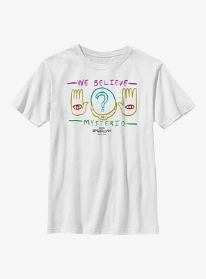 Marvel Spider-Man: No Way Home We Believe Mysterio Drawing Youth T-Shirt