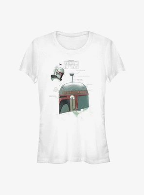 Star Wars The Book Of Boba Fett Helmet Profile View Girls T-Shirt