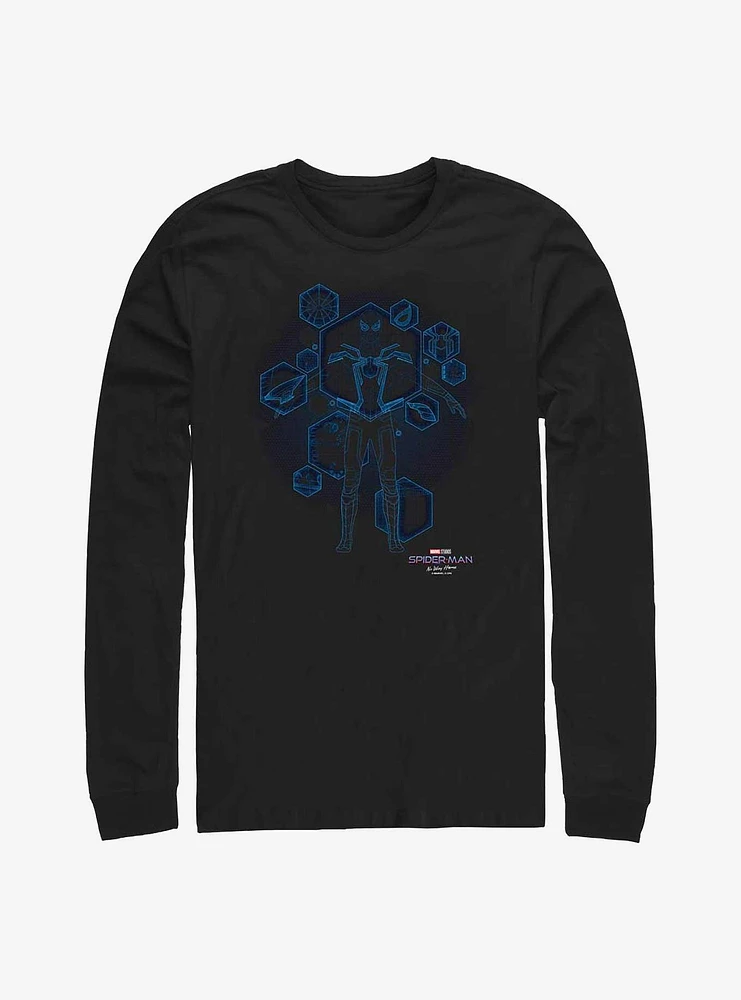 Marvel Spider-Man: No Way Home Blue Print Ready Long-Sleeve T-Shirt
