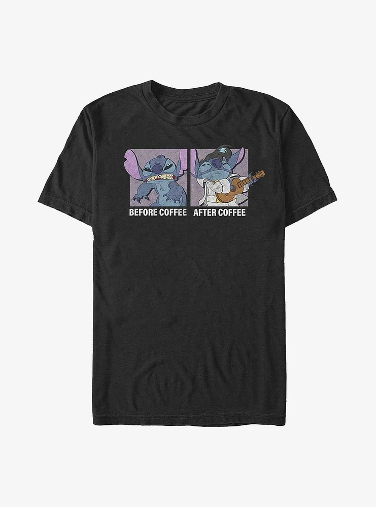 Disney Lilo & Stitch Before Coffee After T-Shirt