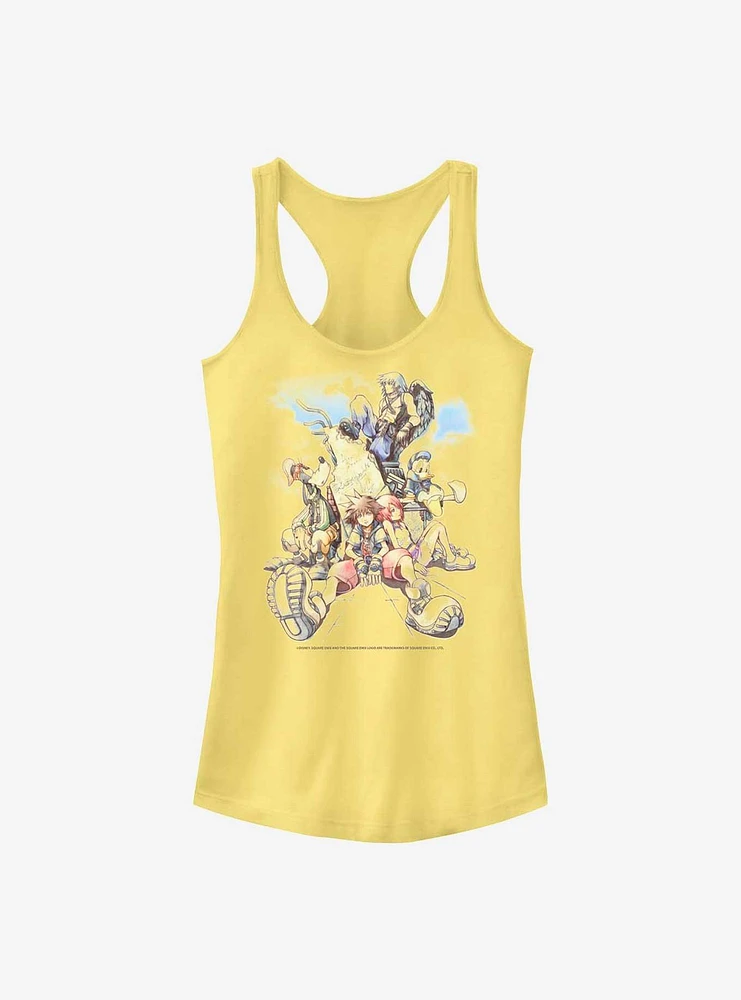 Disney Kingdom Hearts Group The Clouds Girls Tank
