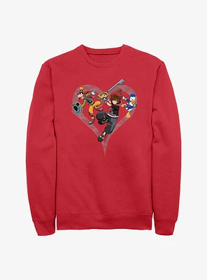 Disney Kingdom Hearts Sora Goofy Donald Crew Sweatshirt