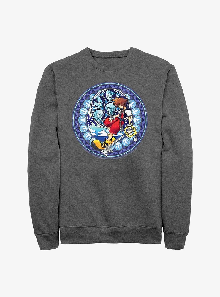 Disney Kingdom Hearts Stained Glass Sora Crew Sweatshirt