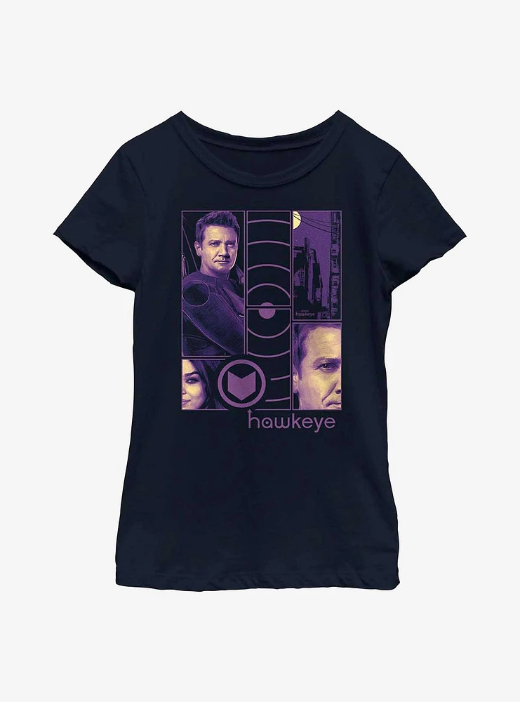 Marvel Hawkeye Collage Panels Youth Girls T-Shirt