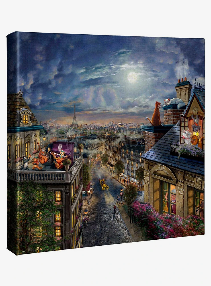 Disney The Aristocats Love Under The Moon 14" X 14" Gallery Wrapped Canvas