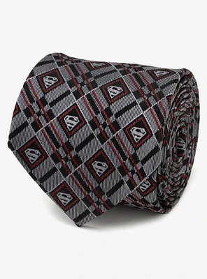 DC Comics Superman Geometric Gray Silk Tie