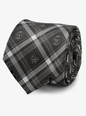 Disney Mickey Mouse Mickey & Friends Charcoal Plaid Tie