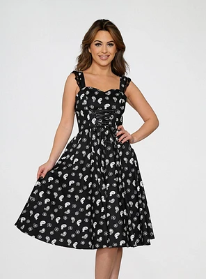 Skulls Lace Up Front Dress